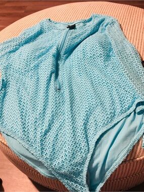Catalina Light Aqua Crochet Swim suit
